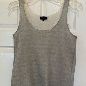 Escada sport silver metallic sleeveless tank top size XS